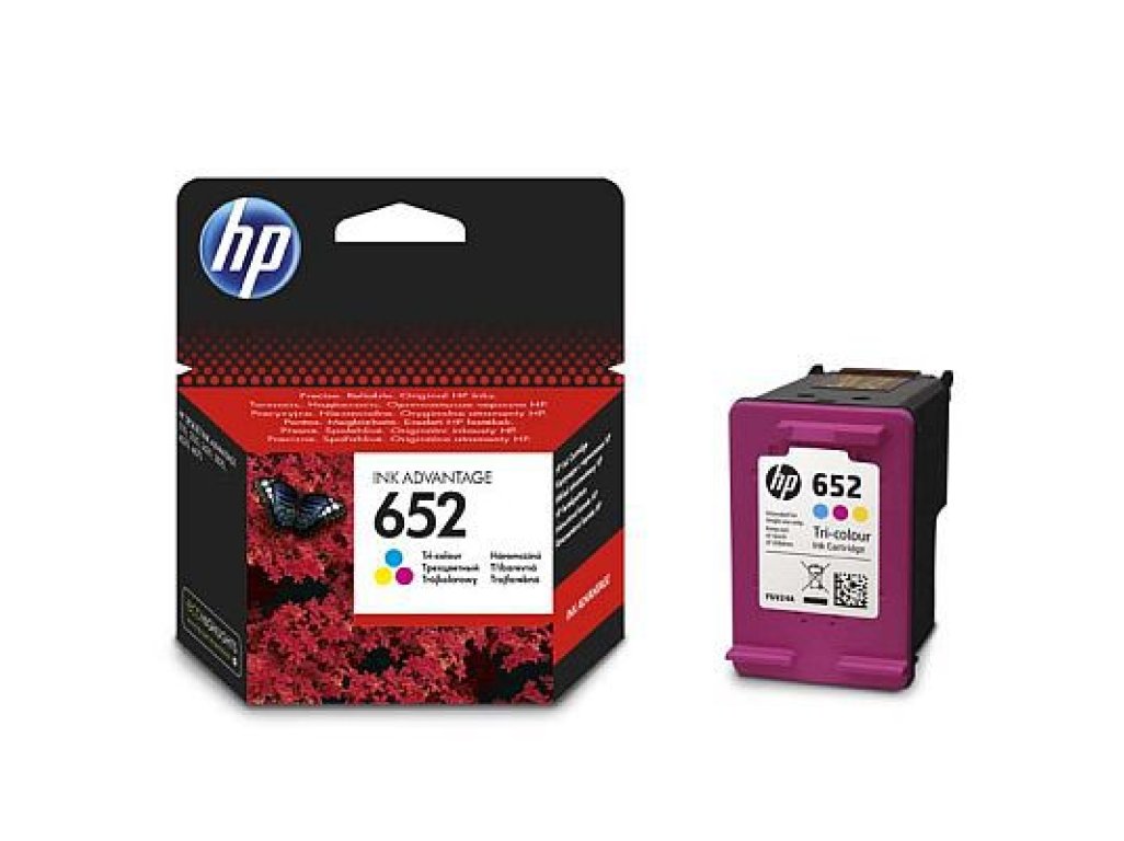 HP 652C (F6V24AE),barevná originální cartridge