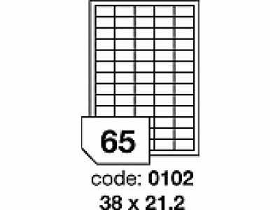 Lesklé bílé polyesterové laser etikety A4/code 0102/balení 100 listů