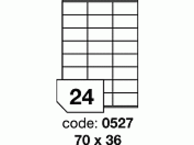 Lesklé bílé polyesterové laser etikety A4/code 0527/balení 100 listů