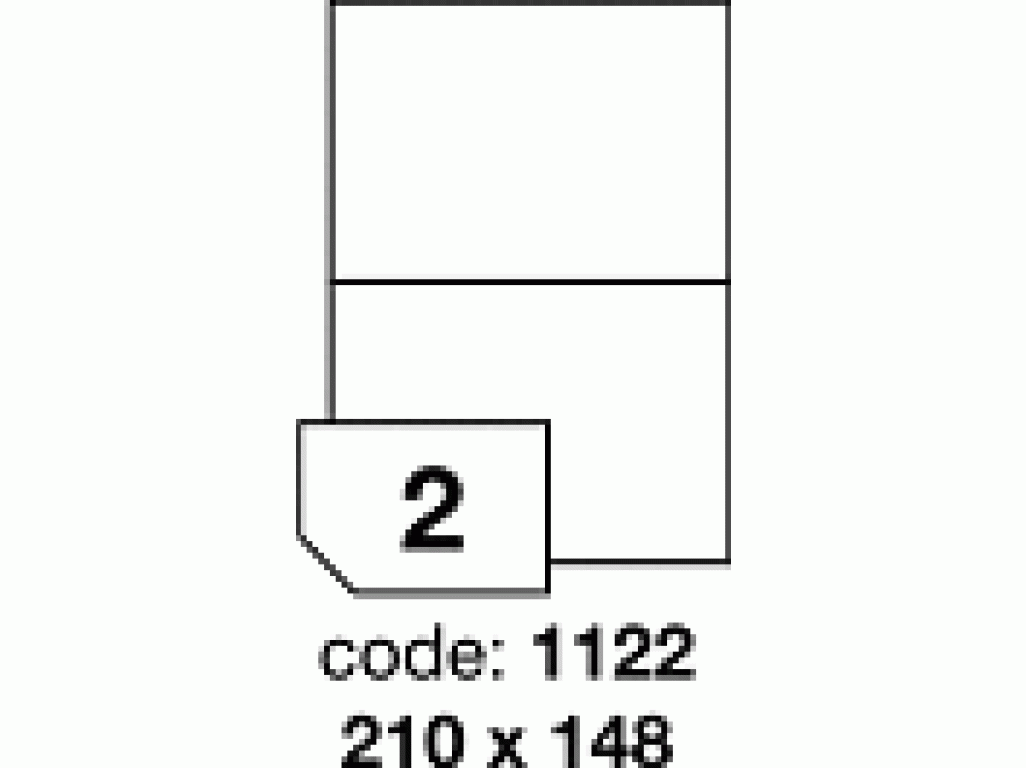 Lesklé bílé polyesterové laser etikety A4/code 1122/balení 100 listů