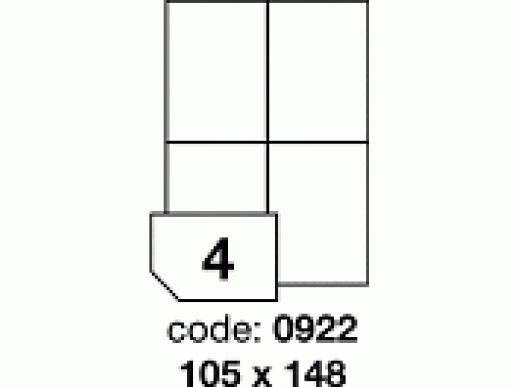 Matné bílé PE laser etikety A4/code R0503.0922/ balení 100 listů