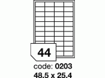 Matné bílé PE laser etikety A4/code R0503.0203/ balení 100 listů