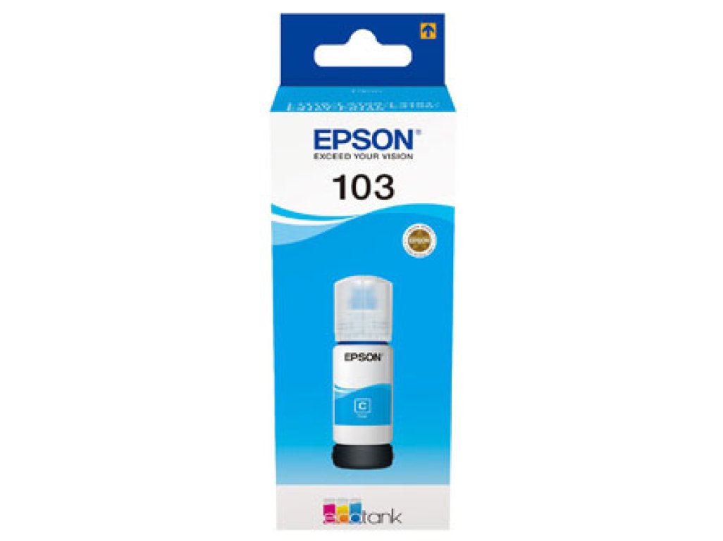 Epson 103, cyan, originální azurový ink Epson C13T00S24A, 65ml