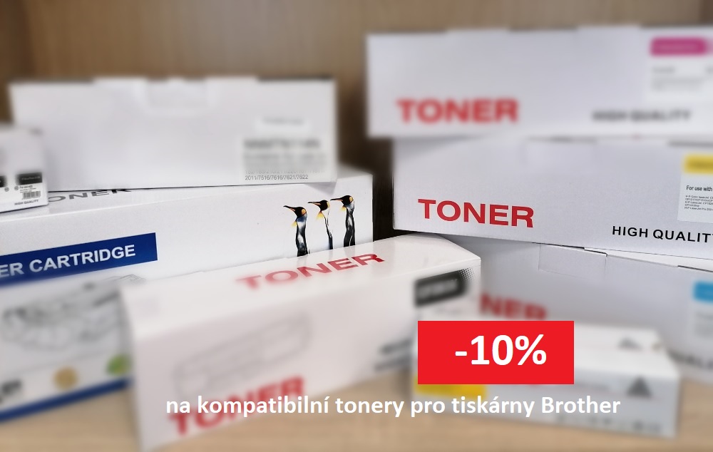 Sleva 10% na kompatibilní tonery pro tiskárny Brother a Samsung